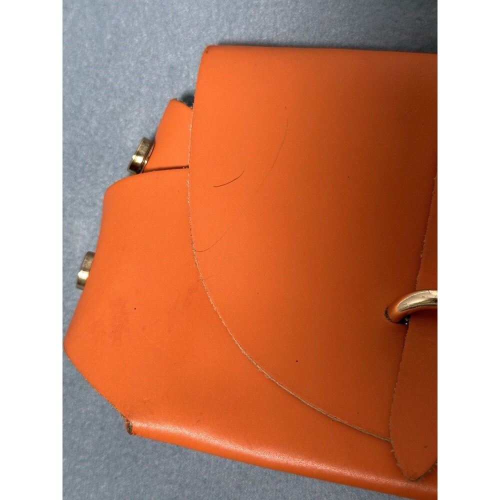 Beautiful Vera Pelle Italy Baby orange Leather Crossbody Bag, without strap - Picture 5 of 6
